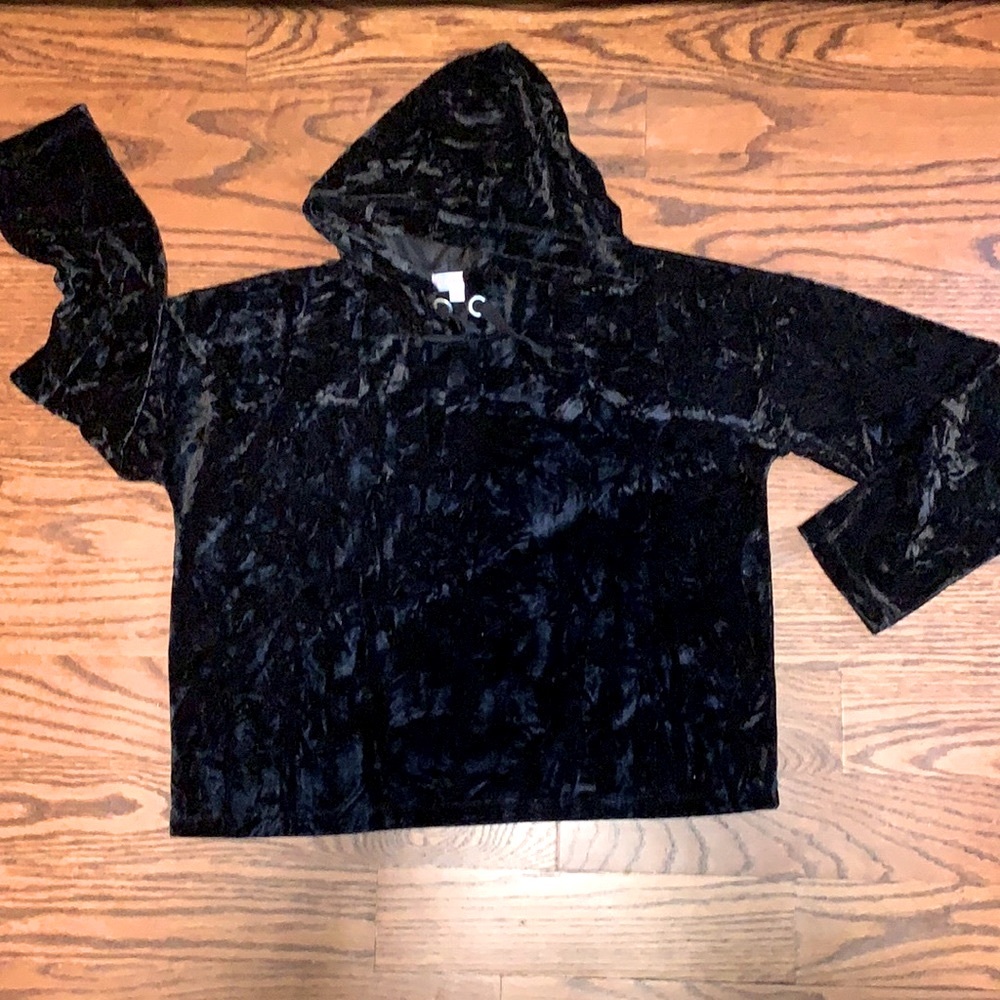 Crushed velvet hoodie